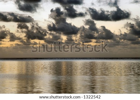 Beginning of sunrise on Zanzibar beach, Tanzania, Africa