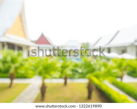 Blurred image of a hotel in the tropics, Thailand