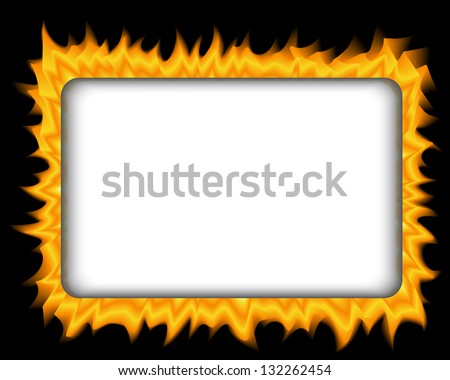 rectangular frame of fire on a black background