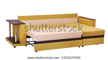yellow sofa isolated on white background