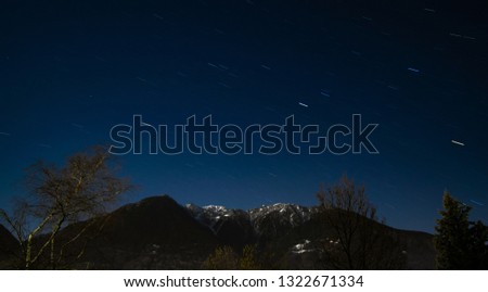 Stars and mountain. 