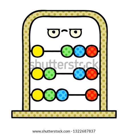 comic book style cartoon of a abacus