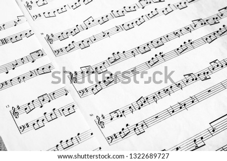 Music sheets, closeup