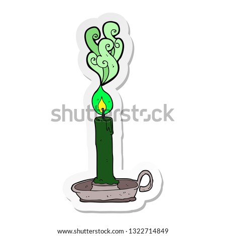 sticker of a cartoon spooky candle