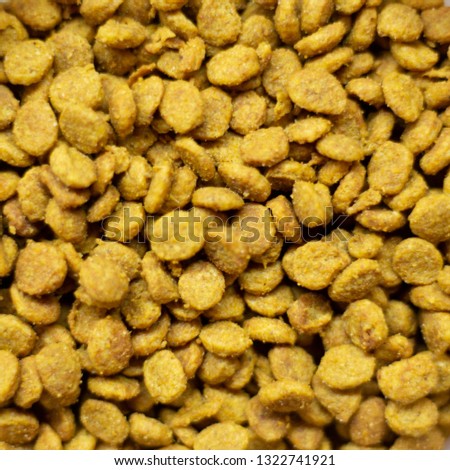Cat food. Close photo. The view from the top. Brown texture for design.