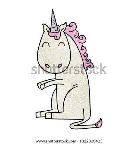 hand drawn quirky cartoon unicorn