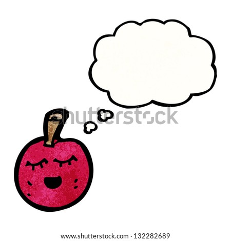 cartoon cherry with thought bubble