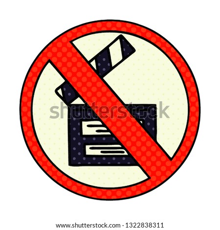 comic book style cartoon of a no directing sign