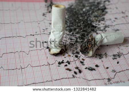 Smoking destroys the heart to stop beating.Cigarettes cause pulse stops.Smoking Place on a blackboard