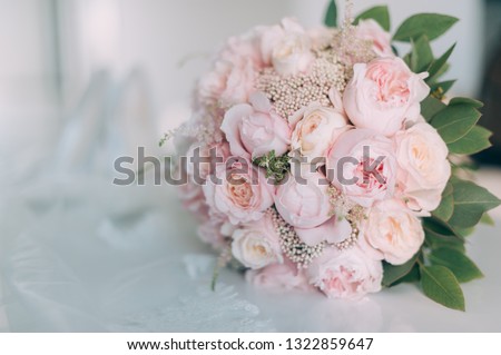 wedding bride's bouquet. vintage toned picture