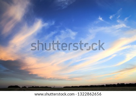 beautiful landscape with magnificent sky and sunshine