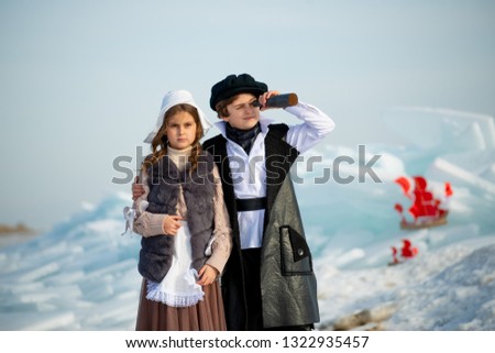 young pirates in the snow