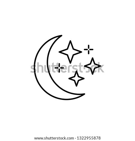magic moon and stars outline icon. Signs and symbols can be used for web, logo, mobile app, UI, UX