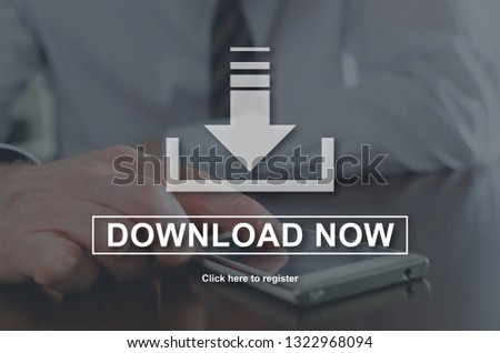 Download concept illustrated by a picture on background