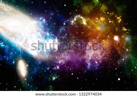 The explosion supernova. Bright Star Nebula. Distant galaxy. New Year fireworks. Abstract image. Elements of this image furnished by NASA.