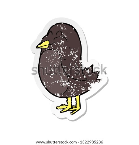 retro distressed sticker of a cartoon bird