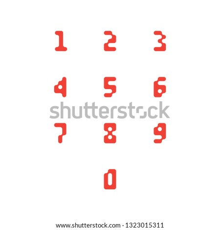 Set of number icons. 0-9 pixel numbers. Vector illustration