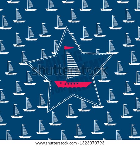 sailboat pattern marine background