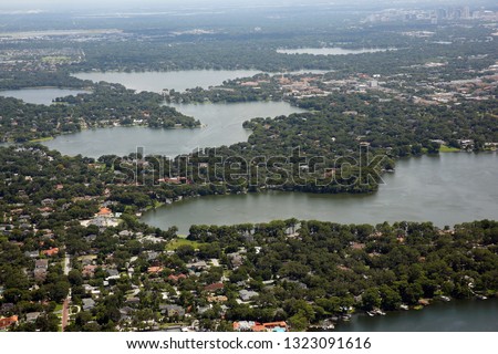 Aerial Photos of Chain-of-Lakes and Lakefront Property in the Orlando, Winter Park and Maitland Florida Areas