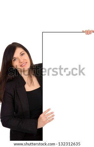 Business woman with empty sign / woman and sign