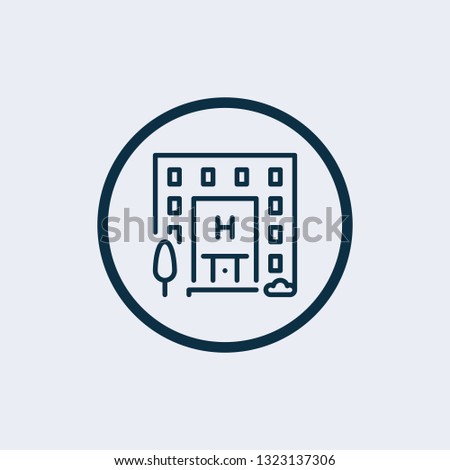 
Hospital icon cross building isolated human medical view.