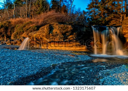 Wonderful nature in Vancouver island -  Amazing Sandcut beach  Sunset long exposure view in winter time, Sooke Canada.