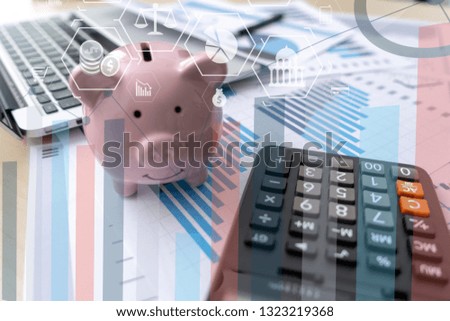 finance documents digital graph finance with social network diagram Financing Accounting