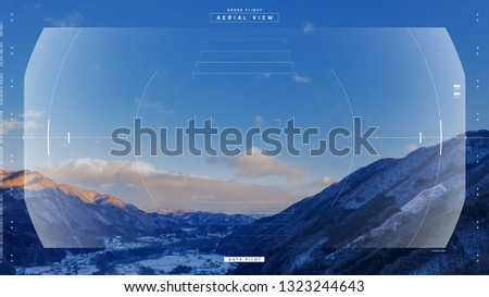 Screen of a drone controller. Head up display (HUD) of a vehicle cockpit. Graphical user interface (GUI).  Royalty-Free Stock Photo #1323244643
