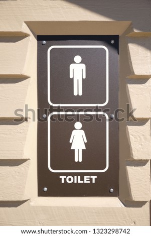 Male Female brown bathroom logo
