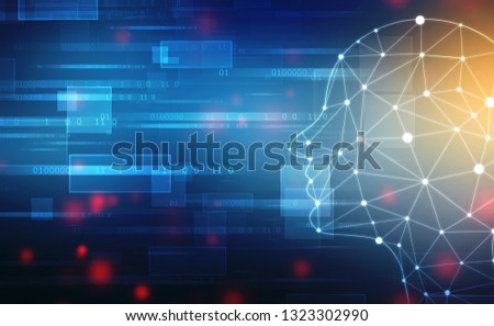 Abstract Artificial intelligence. Creative Brain Concept, Technology web background. Virtual concept, futuristic abstract background