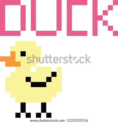 pixels art duck