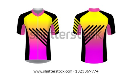 Cycling uniform templates. Gaming casual clothing concept. Uniform for racing, cycling, running, triathlon competitions, marathon. Cycling tour team uniform. Soccer sportswear.