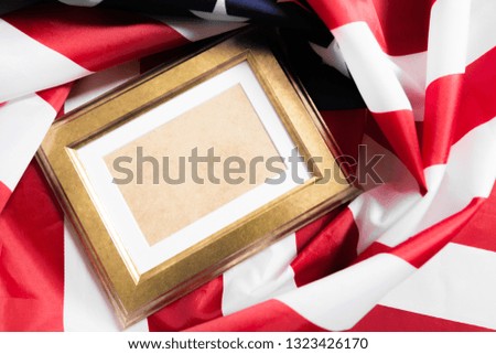frame on American flag background - Image