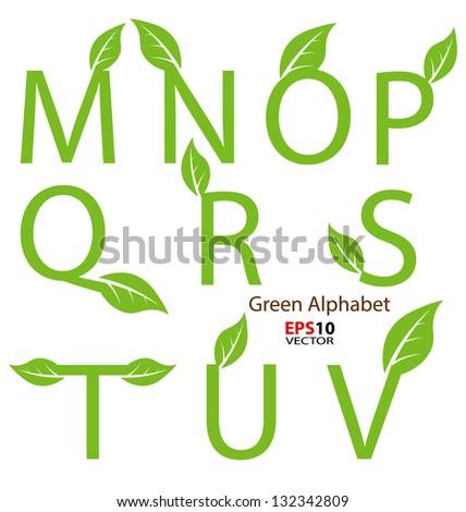 Creative design of eco-related decorative alphabet for multipurpose use