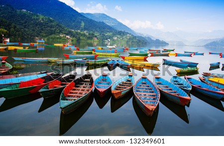 Phewa lake Nepal Royalty-Free Stock Photo #132349601