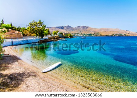 Agia Marina Village coastal view in Leros Island, Greece