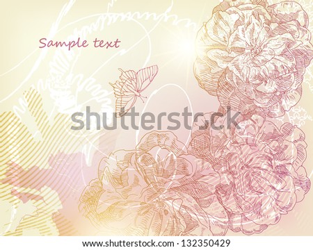 Vector floral illustration of colorful summer flowers
