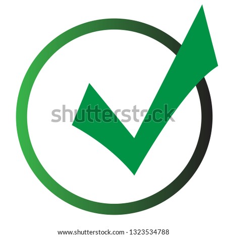 Check mark vector icon. Green tick icon isolated on white background. Flat check mark sign for web site, app, label, logo and design template. Vector illustration