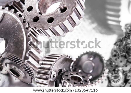Heavy industrial background with transmission gear parts