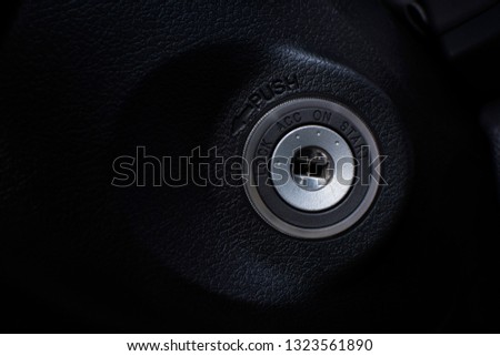 Car keyhole ignition for start engine of a car.