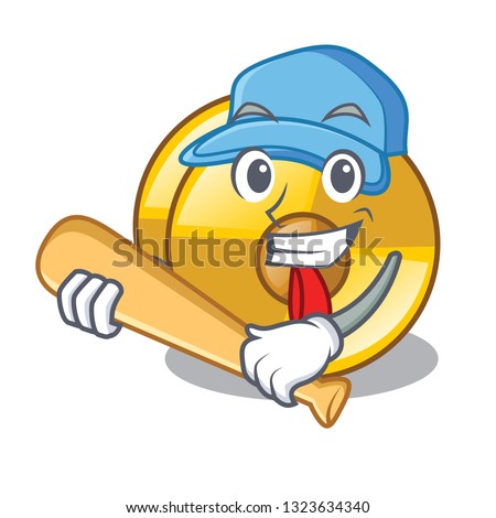 Playing baseball cyamblas in the a cartoon shape