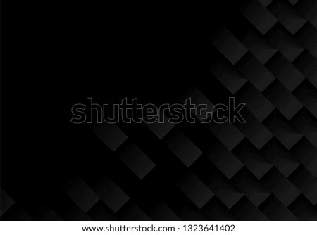 Abstract . Embossed geometric square black background ,light and shadow .Vector.