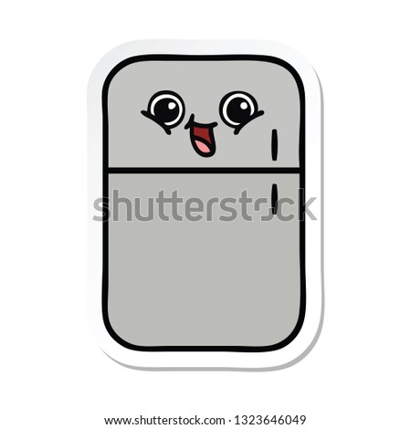 sticker of a cute cartoon fridge freezer