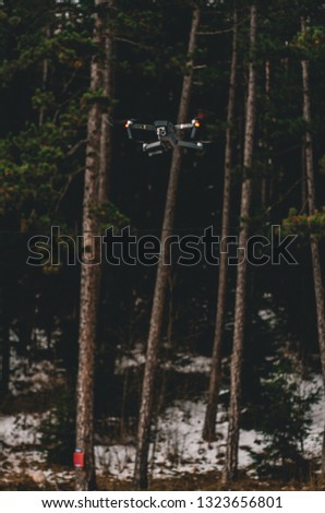 Modern drone flying.