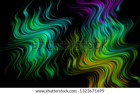 Dark Multicolor, Rainbow vector pattern with bent ribbons. Shining crooked illustration in marble style. Marble style for your business design.