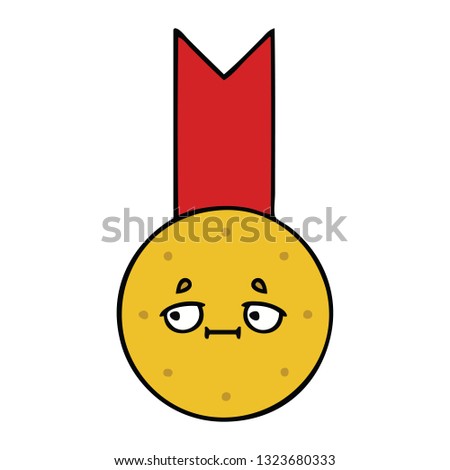 cute cartoon of a gold medal