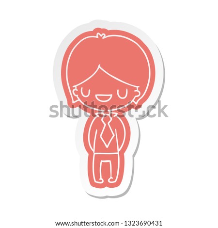 cartoon sticker of a kawaii cute boy