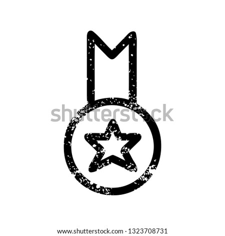 medal award distressed icon symbol
