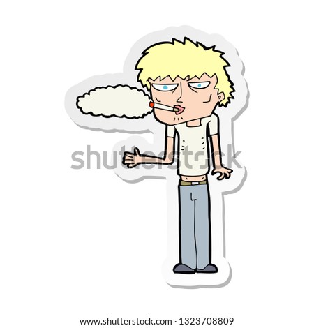 sticker of a cartoon smoker