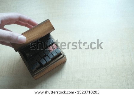 Smile and Stamps in Light wood background for anxiety and other mental health campaign